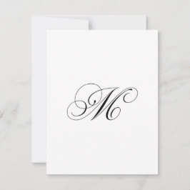 Aangepast script monogram "M" Notitiekaartje