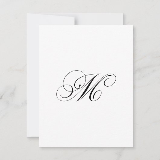 Aangepast script monogram "M" Notitiekaartje (Voorkant)