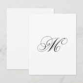 Aangepast script monogram "M" Notitiekaartje (Voorkant / Achterkant)