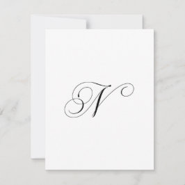 Aangepast script monogram "N" Notitiekaartje