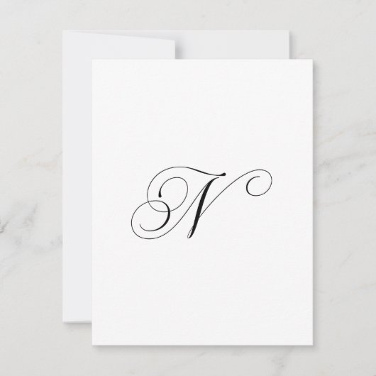 Aangepast script monogram "N" Notitiekaartje (Voorkant)