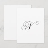 Aangepast script monogram "N" Notitiekaartje (Voorkant / Achterkant)