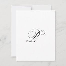 Aangepast script monogram "P" Notitiekaartje