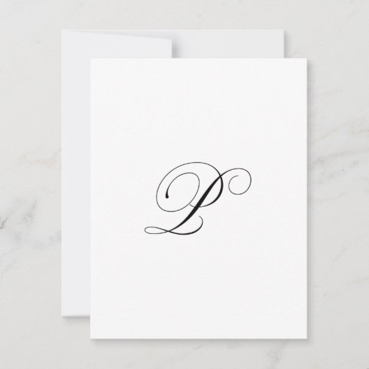 Aangepast script monogram "P" Notitiekaartje (Voorkant)