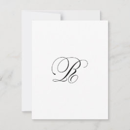 Aangepast script monogram "R" Notitiekaartje