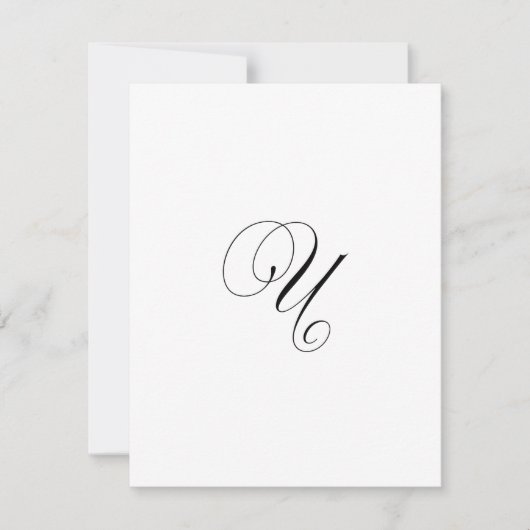 Aangepast script monogram "U" Notitiekaartje (Voorkant)