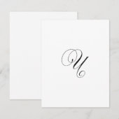 Aangepast script monogram "U" Notitiekaartje (Voorkant / Achterkant)