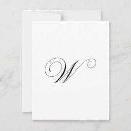 Aangepast script monogram "W" Notitiekaartje