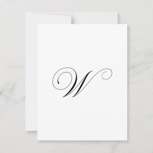 Aangepast script monogram "W" Notitiekaartje (Voorkant)