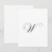 Aangepast script monogram "W" Notitiekaartje (Voorkant / Achterkant)
