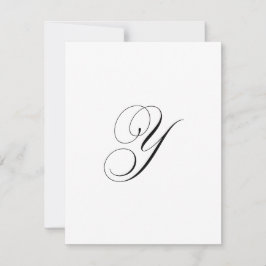 Aangepast script monogram "Y" Notitiekaartje
