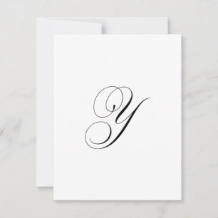 Aangepast script monogram "Y" Notitiekaartje