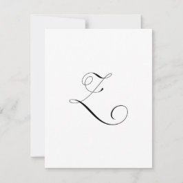 Aangepast script monogram "Z" Notitiekaartje