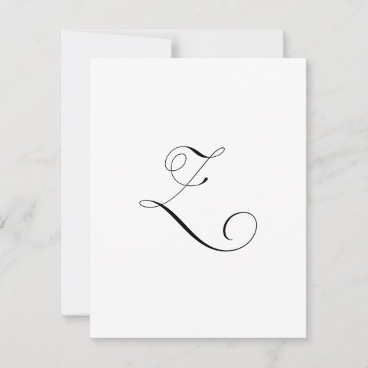 Aangepast script monogram "Z" Notitiekaartje (Voorkant)