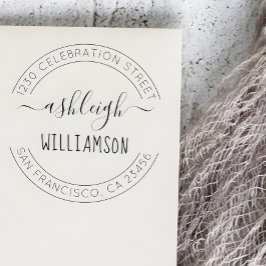 Aangepast Script-naam en familienaam Retouradres Rubberstempel
