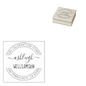 Aangepast Script-naam en familienaam Retouradres Rubberstempel (Gestempeld)
