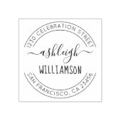 Aangepast Script-naam en familienaam Retouradres Rubberstempel (Afrduk)