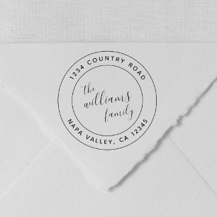 Aangepast script naam Ronde Return-adres Rubberstempel