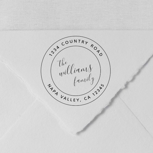 Aangepast script naam Ronde Return-adres Rubberstempel