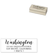 Aangepast script naam terugkeer adres inkt stempel (Gestempeld)