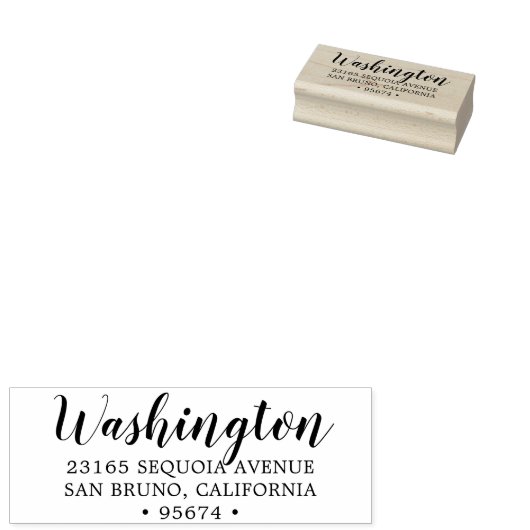 Aangepast script naam terugkeer adres inkt stempel (Gestempeld)