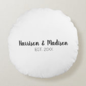 Aangepast script paar namen bruiloft rond kussen (Voorkant)