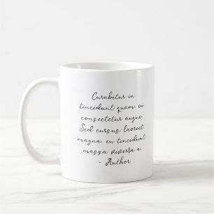 Aangepast script quote gedicht liedtekst koffiemok