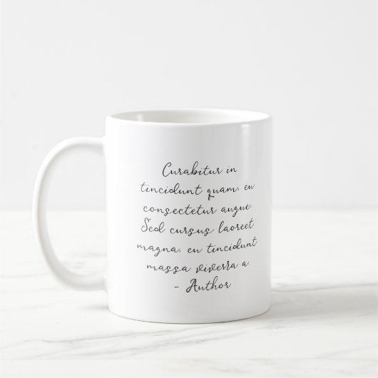 Aangepast script quote gedicht liedtekst koffiemok (Links)