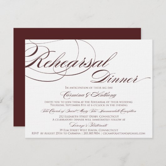 Aangepast script repetitie binnenuitnodiging 4F181 Kaart (Voorkant / Achterkant)