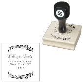 Aangepast script retouradres familienaam rubberstempel (Gestempeld)