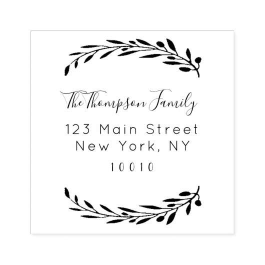 Aangepast script retouradres familienaam rubberstempel (Afrduk)