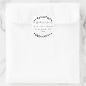 Aangepast script retouradres familienaam vierkante sticker (Tas)