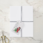 Aangepast Script Rode Vrachtwagen Kerstvakantie Cadeaulabel (Met Touw)