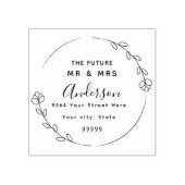 Aangepast script Toekomst Mr & Mrs Retouradres Rub Rubberstempel (Afrduk)