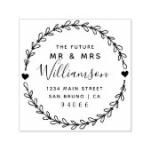Aangepast script Toekomst Mr & Mrs Return-adres Zelfinktende Stempel (Design)