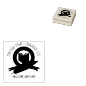 Aangepast Script Trendy Modern Floral Ex Libris Gi Rubberstempel (Gestempeld)