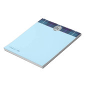 Aangepast script vastgelegd Tartan Metallic Steel  Notitieblok (Linkerzijde)