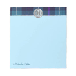 Aangepast script vastgelegd Tartan Metallic Steel  Notitieblok