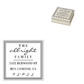 Aangepast Script Vierkante Achternaam Retouradres Rubberstempel (Gestempeld)