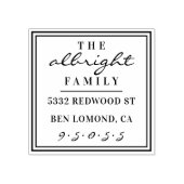 Aangepast Script Vierkante Achternaam Retouradres Rubberstempel (Afrduk)