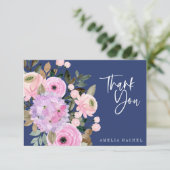 Aangepast script voor Boho Lavender Blue Floral Wa Bedankkaart (Staand voorkant)