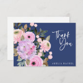 Aangepast script voor Boho Lavender Blue Floral Wa Bedankkaart (Voorkant / Achterkant)