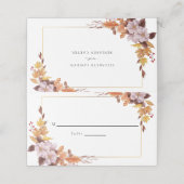 Aangepast script voor herfst herfst Wedding Floral Plaatskaartje (Buitenkant ongevouwen)