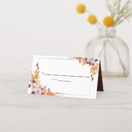 Aangepast script voor herfst herfst Wedding Floral Plaatskaartje