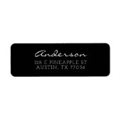 Aangepast script voor reeks | Zwart | Retouradres Etiket (Voorkant)