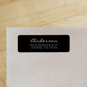 Aangepast script voor reeks | Zwart | Retouradres Etiket