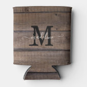 Aangepast script voor Rustige patroonmonogram Blikjeskoeler (Voorkant)