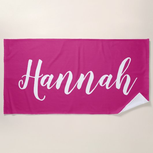 Aangepast script voor Trendy Script Aangepaste naa Strandlaken (Voorkant)