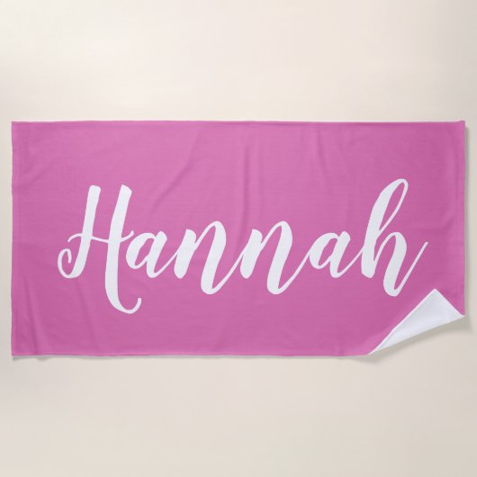 Aangepast script voor Trendy Script Aangepaste naa Strandlaken (Voorkant)