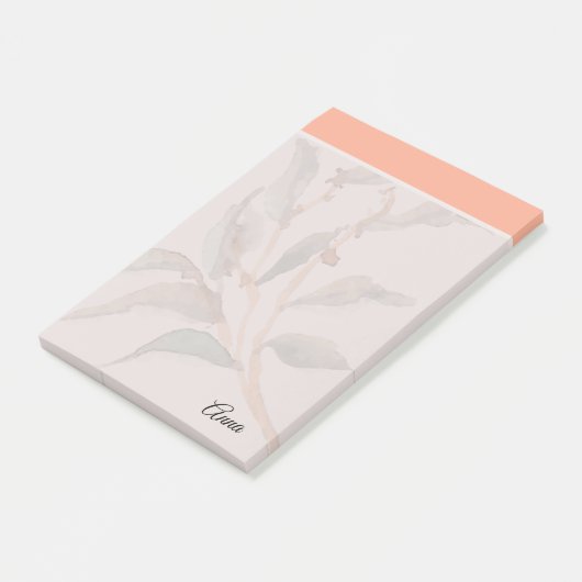 Aangepast script Zoete roze rand Modern Girly Post-it® Notes (Schuin)